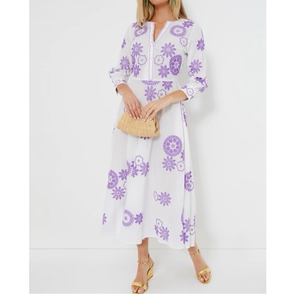 Tuckernuck Dresses & Skirts - NIMO WITH LOVE White and Purple Azurite Dress NEW